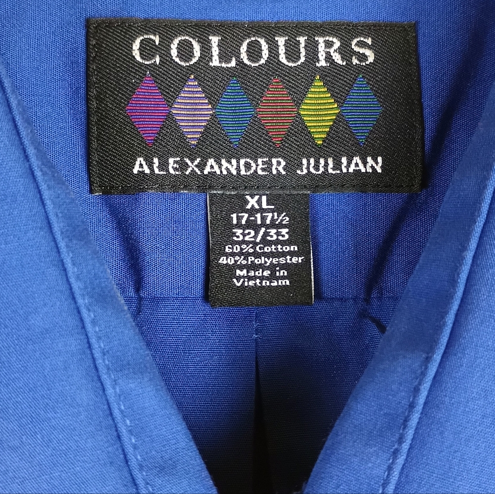 Colours Alexander Julian XL Bright blue button down Long Sleeve Collared - Picture 5 of 10